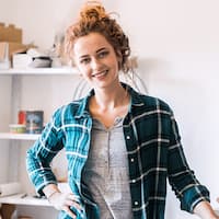 Woman smiling at camera.