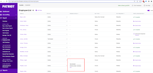 employee statuses and effective dates access for Vestwell customers