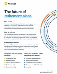 Vestwell retirement benefits PDF