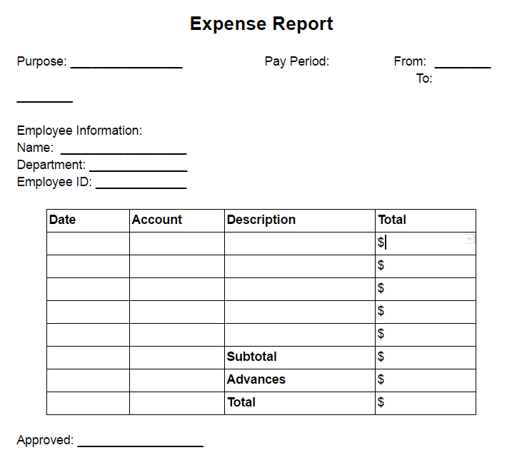 expense report example