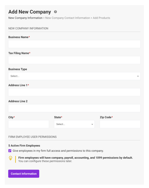 settings for employees of firm permissions