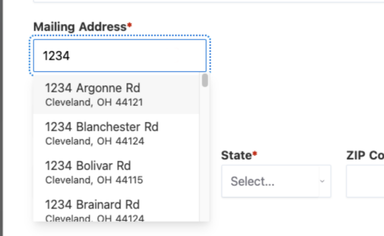 auto-suggest address