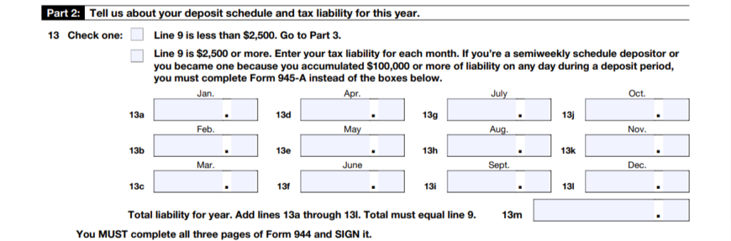 Form 944 for 2023: Part 2