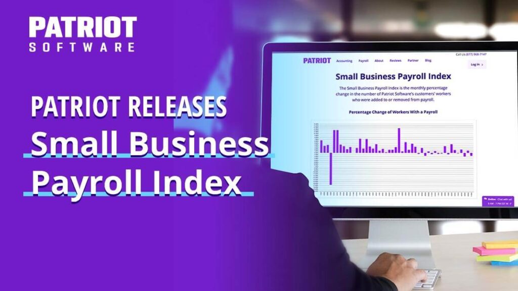 Patriot releases Small Business Payroll Index. Screenshot of graph showing percentage change of workers with a payroll