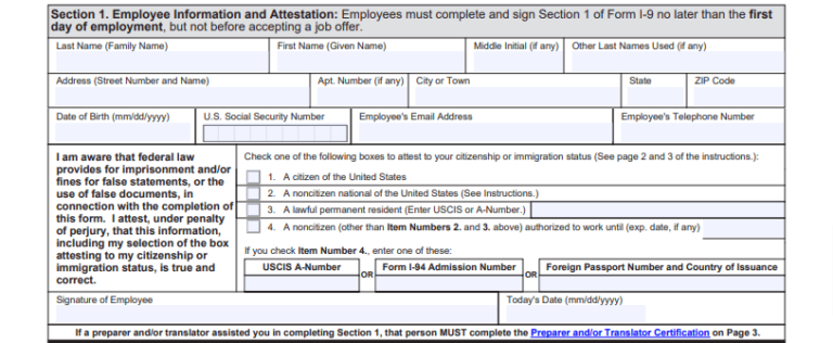 How to Fill Out Form I-9 Section-by-section | Most Recent Version