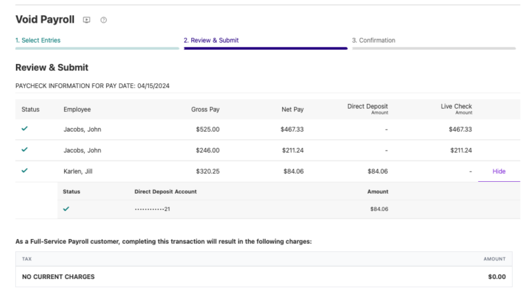 Void payroll in Patriot Software