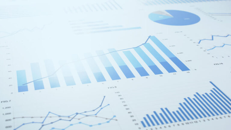 Example of different payroll analytics, including line graph, bar chart, and pie chart.