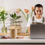 Business owner filing employee payroll taxes online.