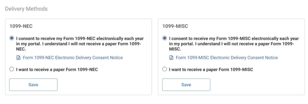 example of electronic 1099 consent in Patriot Software