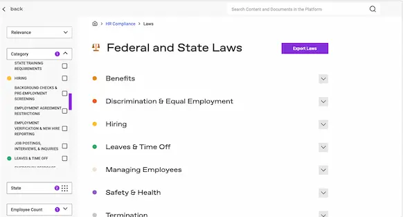 HR Compliance Library screenshot