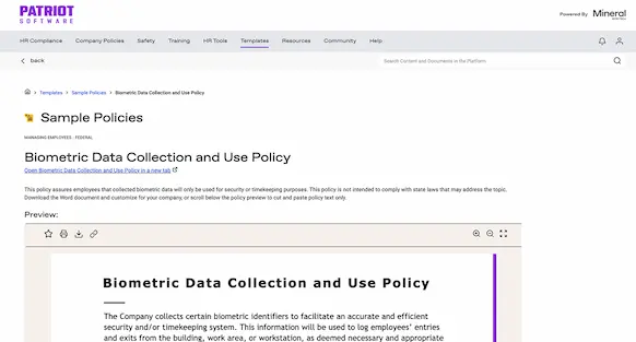 Sample Policies screenshot