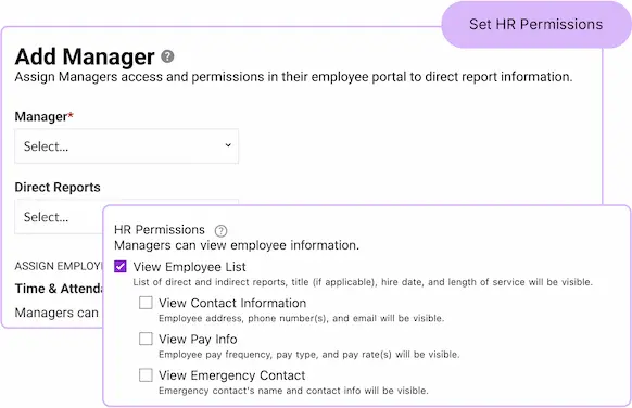 Patriot's Add Manager tool in the HR software add-on.