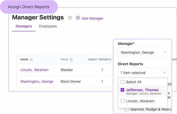 Patriot's Manager Settings tool in the HR software add-on.