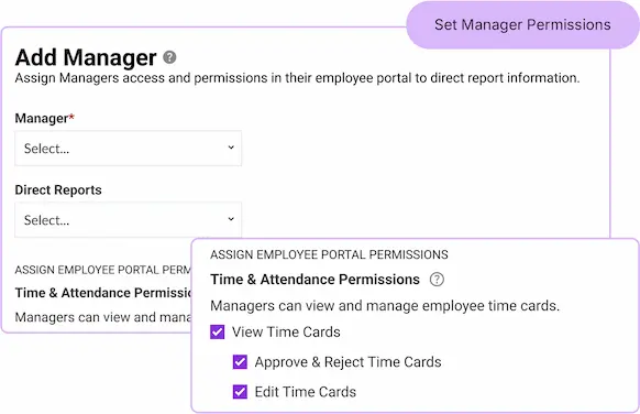 Add Manager tool in Patriot's Time & Attendance software add-on.