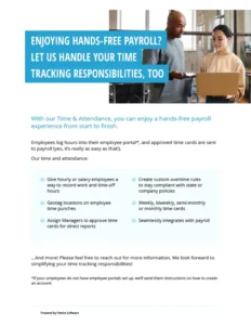 Hands-free time and attendance for clients using payroll with picture.
