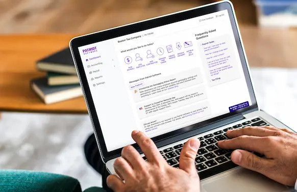 Patriot Software Self-Guided Demo on a laptop screen