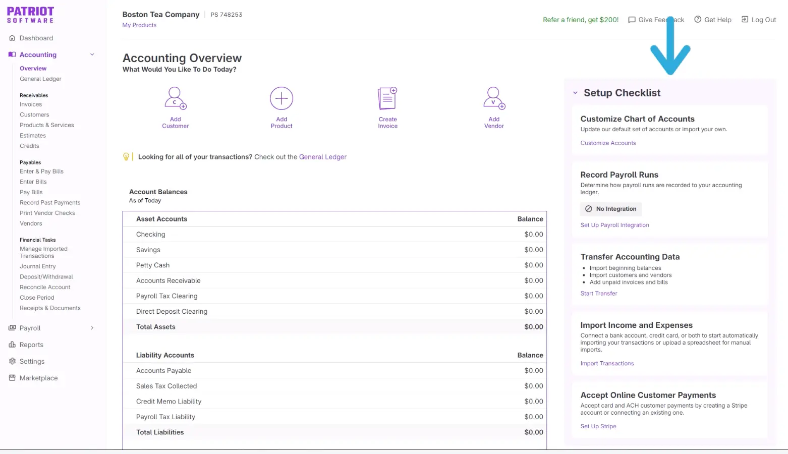 accounting setup checklist