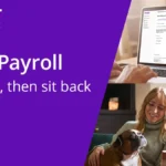 woman relaxing with cat computer screen displayed with auto pay