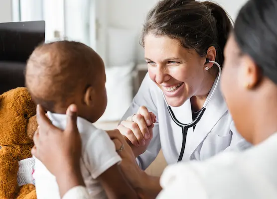 Healthcare provider taking care of patient