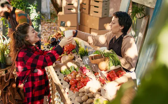 Indiana business owner taking care of customer