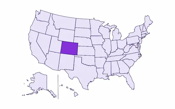 Image of USA with Colorado state highlighted