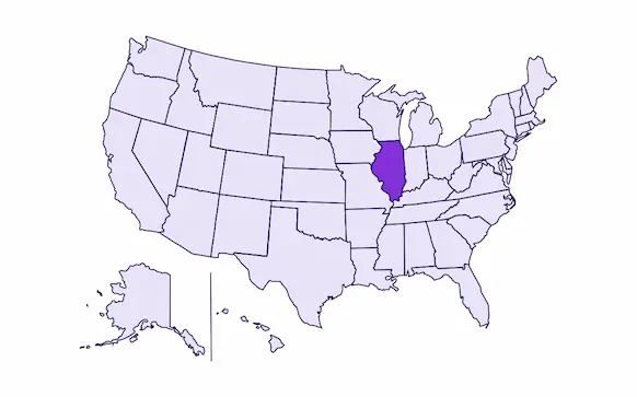 Image of USA with Illinois state highlighted