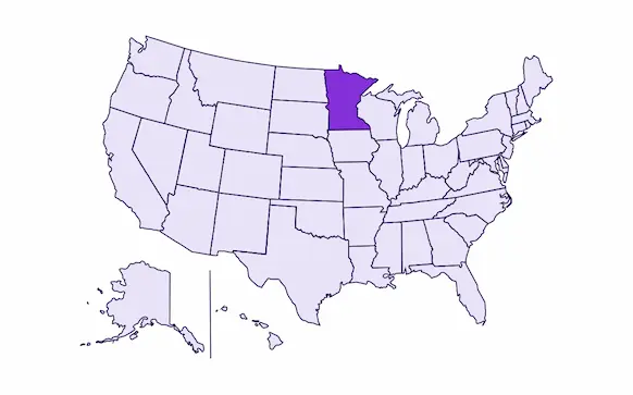 Image of USA with Minnesota state highlighted