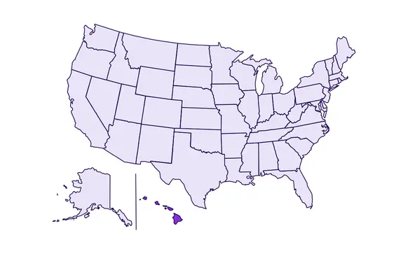 Image of USA with Hawaii highlighted