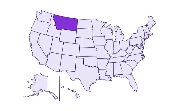 Image of USA with Montana state highlighted
