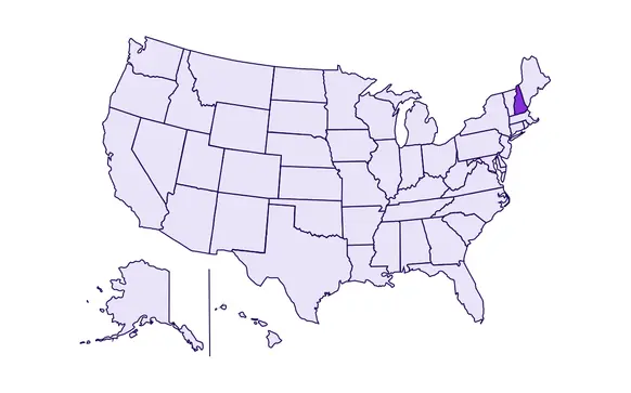 Image of USA with New Hampshire state highlighted