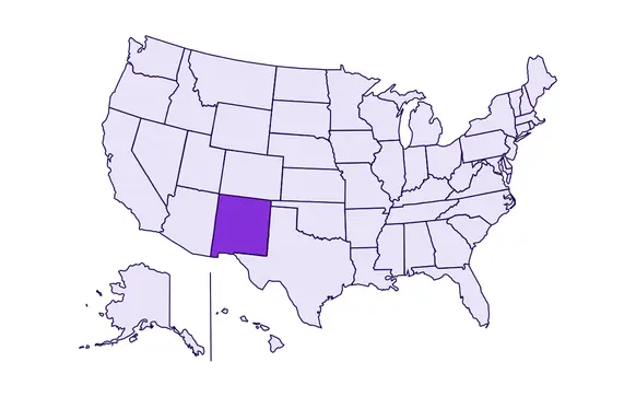 Image of USA with New Mexico state highlighted