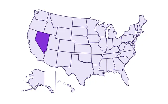 Image of USA with Nevada state highlighted