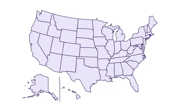 Image of USA with Rhode Island state highlighted