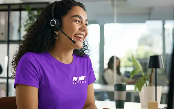 Support person taking a call