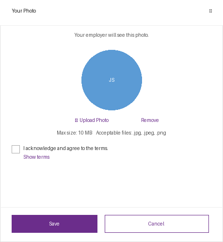 example of initial avatar in the employee portal in patriot software.