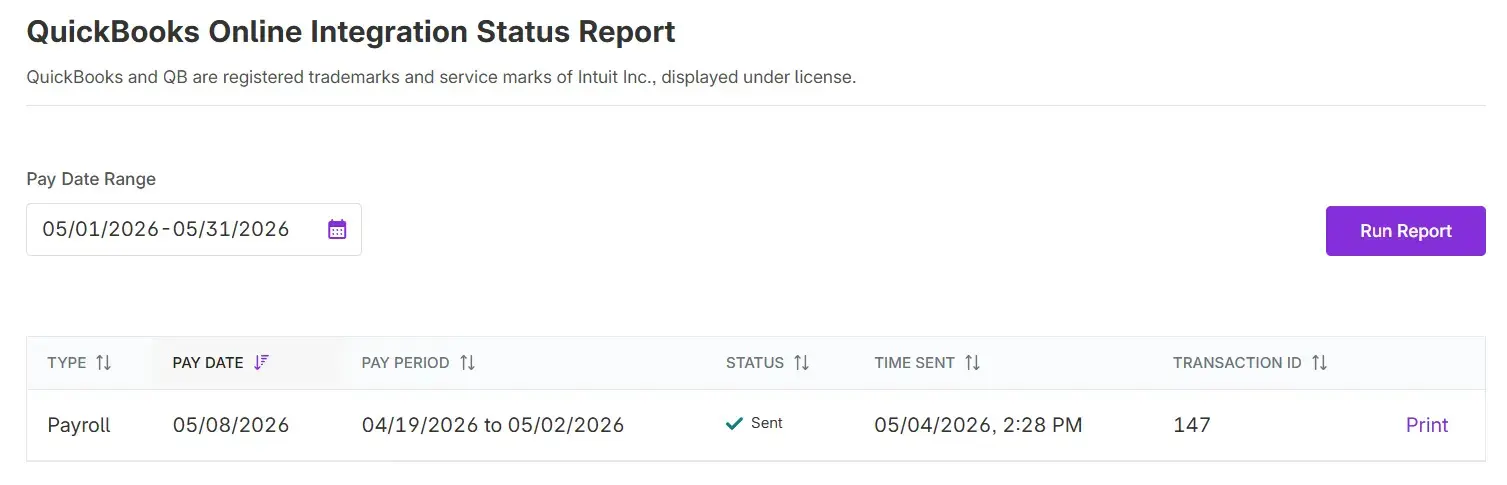 status integration report in Patriot