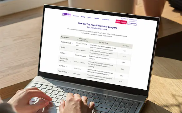 Person viewing Best Payroll page on computer