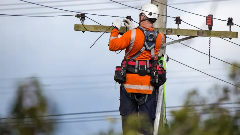 Utility worker getting called back after storms.